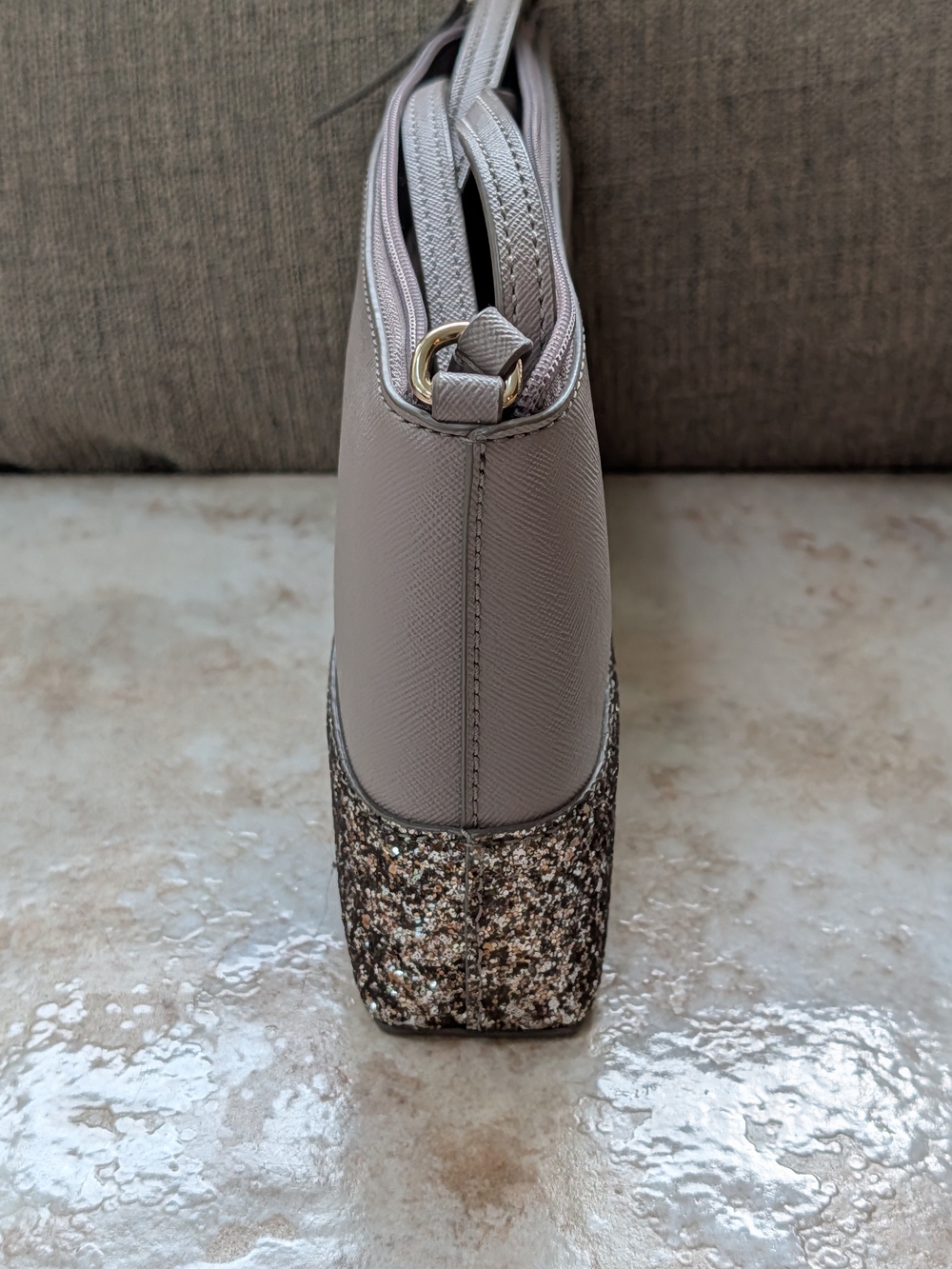 Kate Spade New York Grey Greta Court Ramey City Glitter Crossbody Bag NWOT - Picture 6 of 10